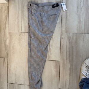 Hollister Men's Light Gray Plaid Pants